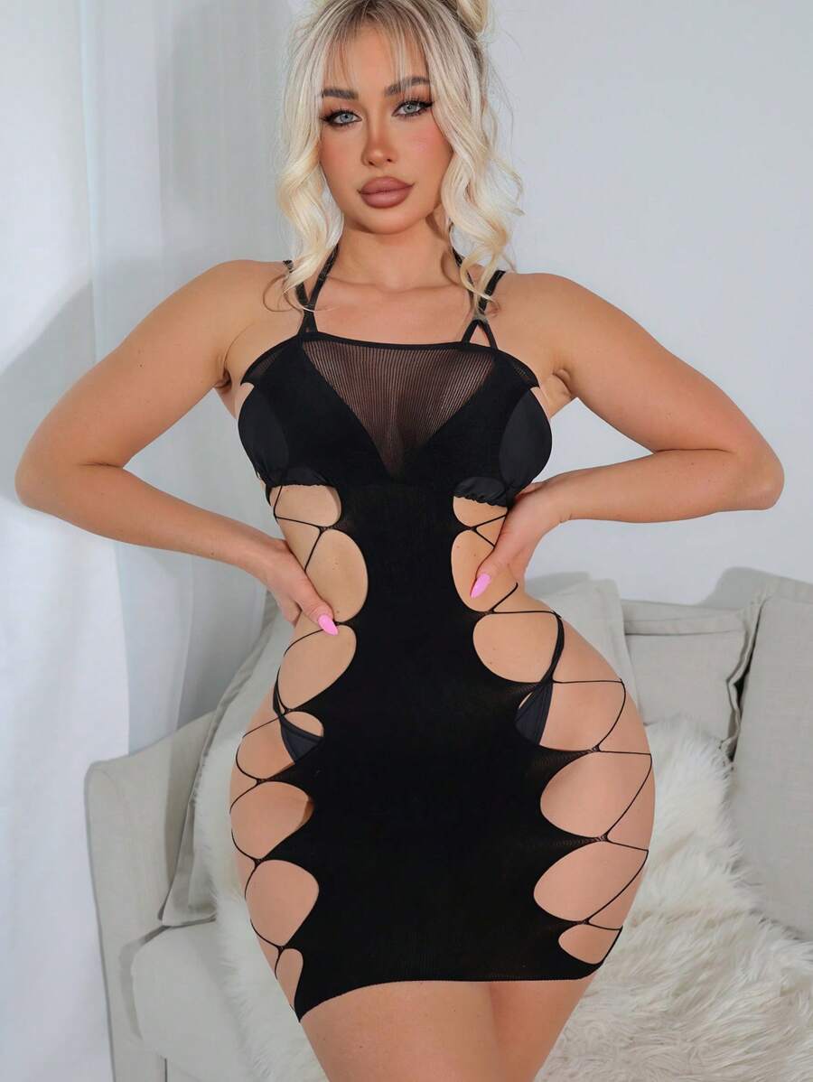 Vestido de lencería de malla elegante