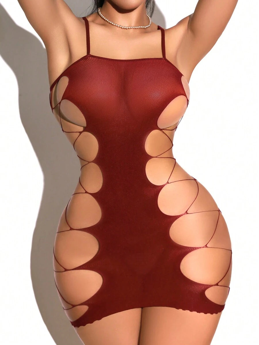 Vestido de malla de lencería