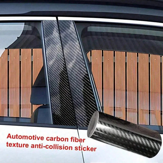Rollo de tira protectora antirayaduras estilo de fibra de carbono (10 cm x 1 m)